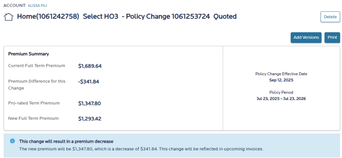 Screenshot of example